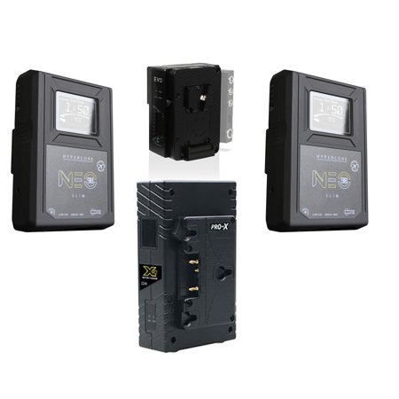 Core SWX 2x NEO Slim Gold-Mount Li-Ion Battery Bricks, Bundle w/Accessory Kit