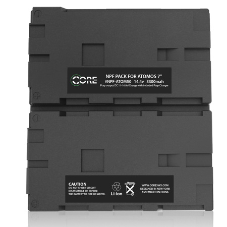 Core SWX NANO-ATOM50 49Wh 14.4V Dual NPF Style Li-Ion Battery, 7" Atomos Monitor