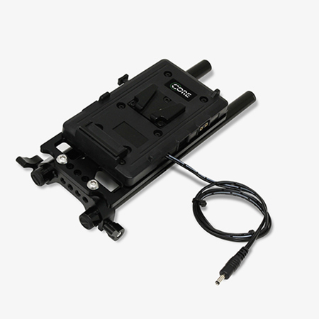 Core SWX 15mm Rail Mount Cheese Plate with V-Mount Battery Plate & 18" 8V Cable