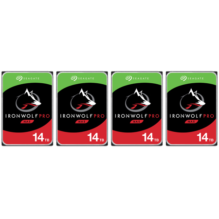 Seagate IronWolf Pro SATA III 3.5" Internal NAS Hard Drive, 7200 RPM 14TB 4-Pack