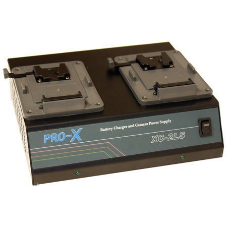 Switronix XC-2LS Two-Position Simultaneous V-Type Battery Fast Charger with M/V 50w Camera Power Supply & 6' XLR Cable