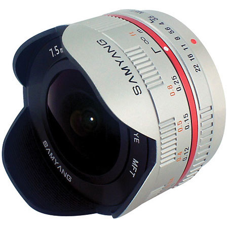 Samyang 7.5mm f/3.5 UMC Fisheye MFT Lens, Silver