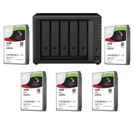 Synology DiskStation DS1019+ 5-Bay NAS Enclosure Diskless W/5x Seagate NAS 10TB
