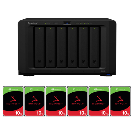 Synology DiskStation DS1621+ 6-Bay NAS Enclosure w/6x Red Plus 10TB Internal HDD