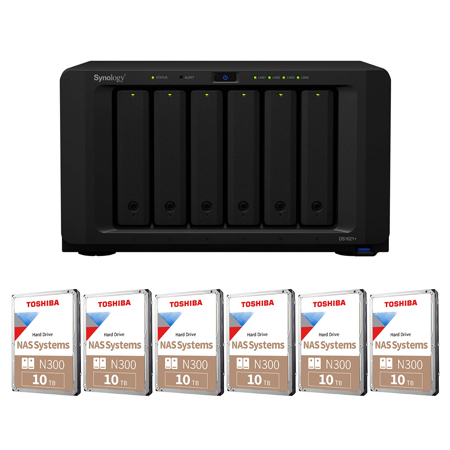 Synology DiskStation DS1621+ 6-Bay NAS Enclosure w/6x Red Pro 10TB Internal HDD