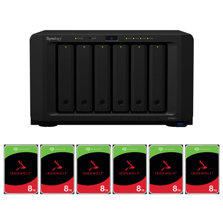 Synology DiskStation DS1621+ 6-Bay NAS Enclosure, Bundle with 6x WD Red Pro 6TB 3.5" SATA III Internal Desktop NAS Hard Drive