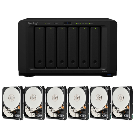 Synology DiskStation DS1621+ 6-Bay NAS Enclosure, Bundle with 6x Toshiba N300 Pro 6TB SATA III 3.5" Internal NAS Hard Drive