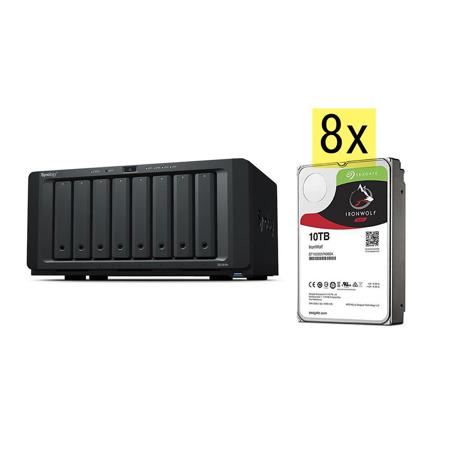 Synology DiskStation DS1819+ 8-Bay NAS Enclosure With 8x Seagate NAS 10TB HD