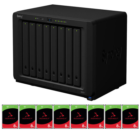 Synology DiskStation DS1821+ 8-Bay NAS Enclosure w/8x 8TB SATA III 3.5" NAS HDD