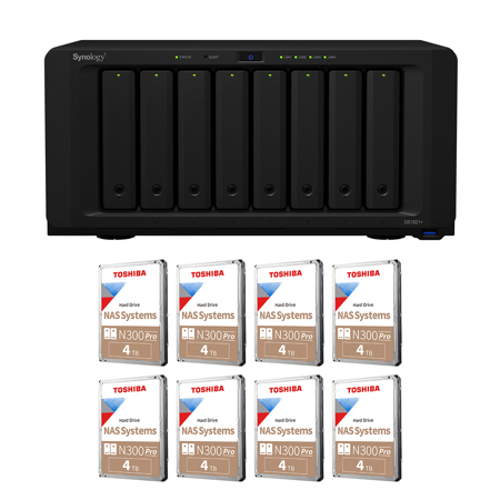 Synology DiskStation DS1821+ 8-Bay NAS Enclosure w/8x N300 4TB Internal HDD