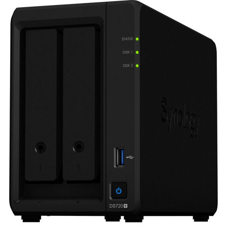 Synology DiskStation DS720+ 2-Bay NAS Enclosure, 4-Core 2.0GHz, 2GB RAM, No HDD
