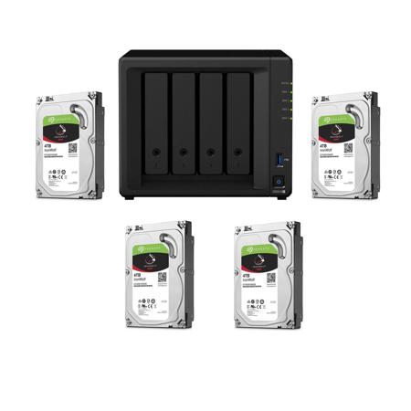 Synology DiskStation DS918+ 4-Bay NAS Enclosure No HDD W/4x Seagate NAS 4TB HD