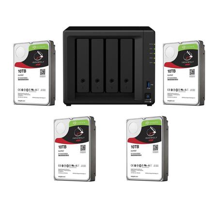 Synology DiskStation DS918+ 4-Bay NAS Enclosure No HDD W/4x Seagate 10TB NAS HD