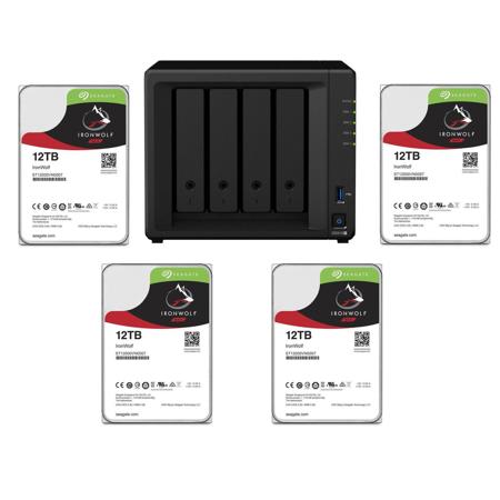 Synology DiskStation DS918+ 4-Bay NAS Enclosure No HDD W/4x Seagate NAS 12TB HD