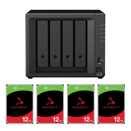 Synology DiskStation DS923+ 4-Bay NAS Enclosure w/4x Red Plus 12TB Internal HDD
