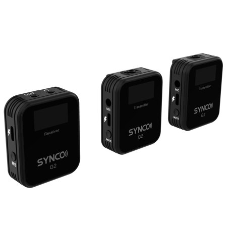 Synco Audio G2-A2 2.4GHz Ultracompact Digital Wireless Microphone System with 2x Omnidirectional Lavalier Mic