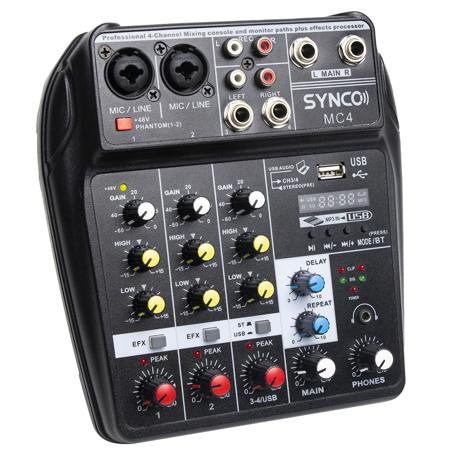 Synco Audio MC4 4-Channel Audio Mixer with USB Audio Interface