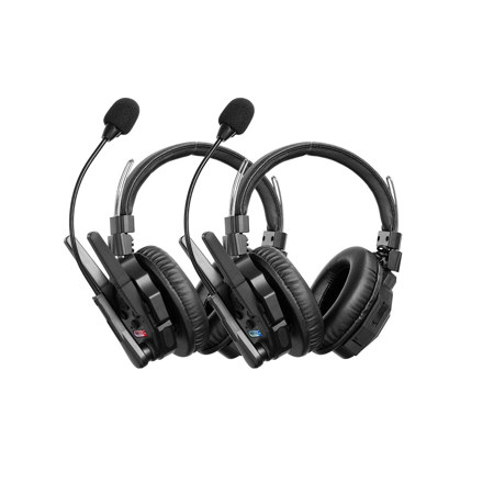 Synco Audio Xtalk XMax 2-Person Full-Duplex Wireless Intercom System with Dual-Ear Master Headset and Dual-Ear Remote Headset
