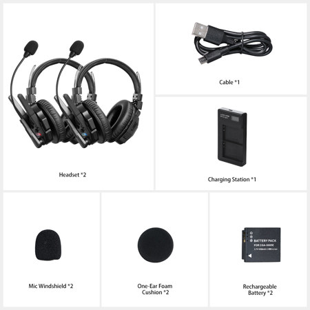 Synco Audio Xtalk XMax 2-Person Wireless Intercom System w/2x Dual