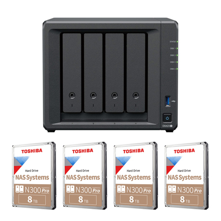 Synology DiskStation DS423+ 4-Bay NAS Enclosure, Bundle with 4x WD Red Plus 8TB 3.5" SATA III Internal NAS Hard Drive