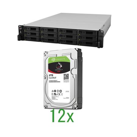 Synology RackStation RS3617RPxs 3U 12-Bay NAS Enclosure, W/12x Seagate 6TB HD