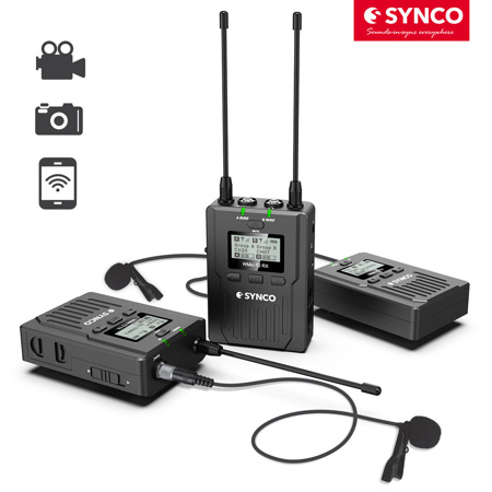 Synco Audio WMic-T2 96-Channel UHF Metal Wireless Mic with 2x Tx and Receiver