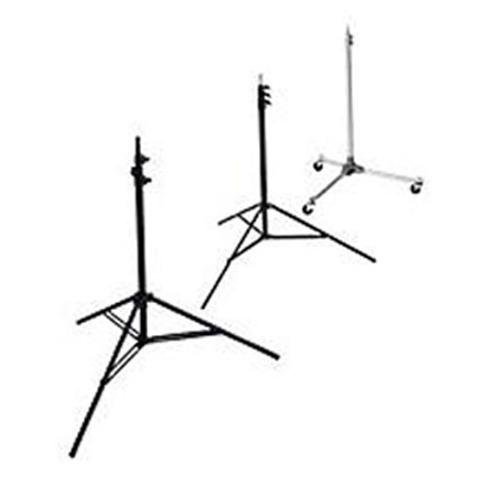 Speedotron 11' Air Cushioned Lightstand with 5/8" Mounting Stud, 4 Sections with 3 Risers, Black Anodized.