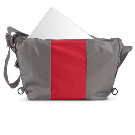 Timbuk2 D-lux 17" Laptop Messenger Bondage, Medium, Gunmetal/Rev Red
