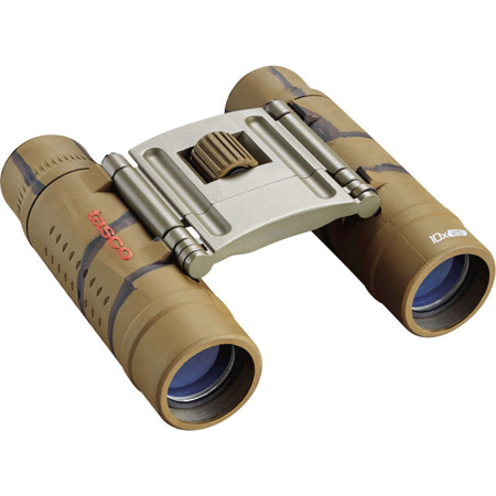 Tasco 10x25 Essentials Roof Prism Binocular, 5.5 Degree Angle of View, Camo