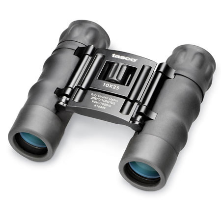 Tasco Roof Prism 10x 25mm Essentials Binocular, Clamshell Packaging