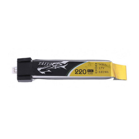 Tattu 220mAh 3.7V 45C 1S1P HV LiPo Battery Pack with Eflite Stock Connector