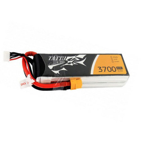 Tattu 14.8V 3700mAh 45C 4S1P Li-Po Battery Pack with XT60 Plug