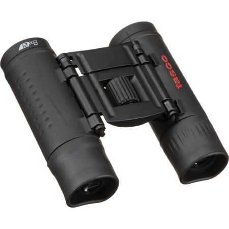 Tasco 8x21 Essentials Roof Prism Binocular, 7.3 Degree Angle of View, Black