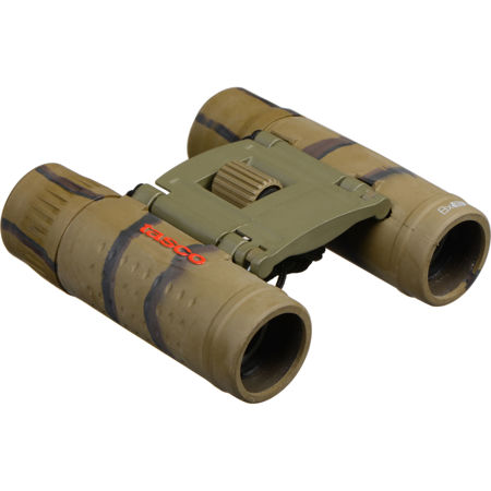 Tasco 8x21 Essentials Roof Prism Binocular, 7.3 Degree Angle of View, Camo