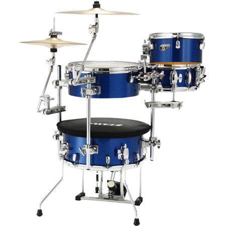 Tama Cocktail-JAM 4-Piece Shell Pack with Hardware, Includes 6x16" Bass Drum, 5x10" Tom Tom, 5.5x14" Floor Tom, 5x12" Snare Drum, Indigo Sparkle