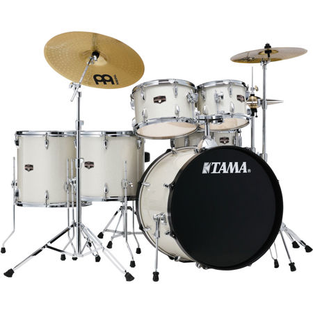 Tama IE62CVWS Imperialstar 6-Piece Drum Kit, Cymbals, Vintage White Sparkle