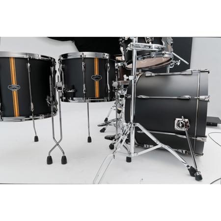 Tama Superstar Hyper Drive Duo 5 Piece Shell Pack Flat Black Vertical Stripe ML52HZBN2FBV