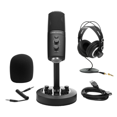 Turnstile Audio Platform Series TAP600 Multi-Pattern USB Microphone with Passenger TAPH300 Semi-Open Back Studio Monitoring Headphones