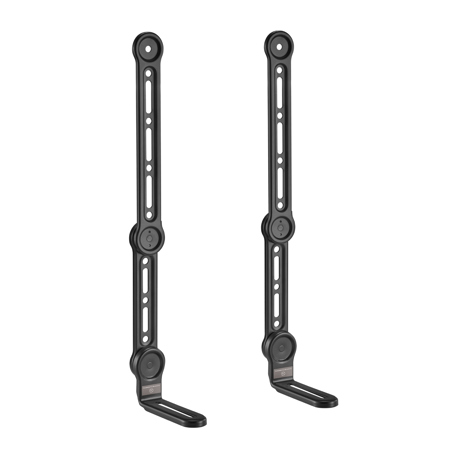 Turnstile Audio Universal Soundbar Mount with L-Shaped Holder for TV Wall Mount, Matte Black, Pair