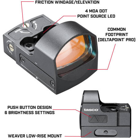 Tasco 1x25 Propoint TRDPRS Reflex Sight with 4 MOA Red Dot Reticle