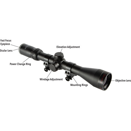 Tasco 4x32 Rimefire Riflescope, Second Focal Plane Truplex Reticle, 1" Tube