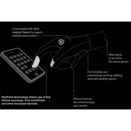 Tavo Gloves with Playpoint Technology, for all Touchpad Devices, Size Small, Black, One Pair