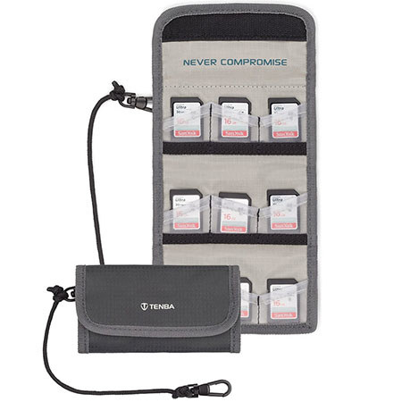 Tenba Reload SD 9 Memory Card Wallet with Clear Rear Pocket, Angled Card Slots