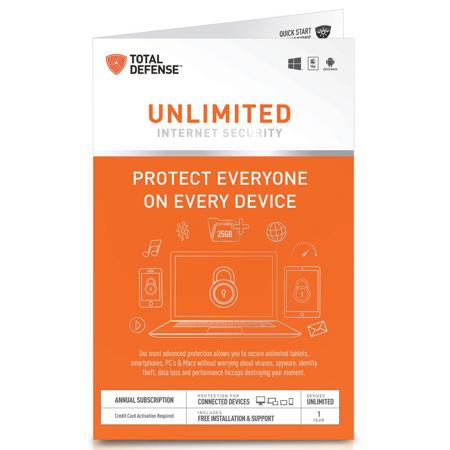 Total Defense Unlimited Internet Security for Unlimited Devices, Key Card
