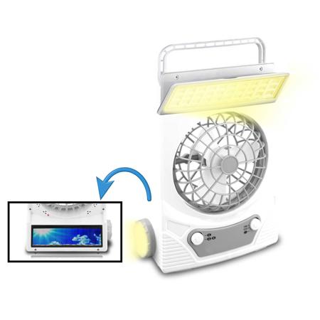 Technical Pro FS3S Rechargeable Camping Fan with Solar Panel, WorkLight & Torch