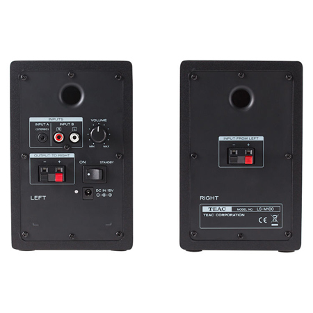 TEAC LS-M100-B 14W 2-Way Powered Monitor Speakers, Pair