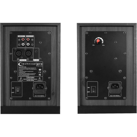 Technical Pro MBW5000 Wireless Bluetooth USB Studio Monitor Speakers, Pair