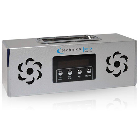 Technical Pro Boombox2 Portable Battery Powered Speaker, Silver
