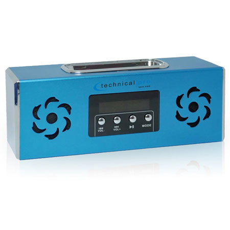 Technical Pro Boombox2 Portable Battery Powered Speaker, Blue