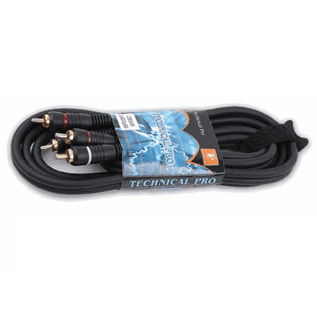 Technical Pro CDRR186 6' Dual RCA to Dual RCA Audio Cable, 18 Gauge